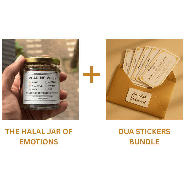 Halal Jar & Dua Sticker set Combo - Special Offer